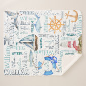 男パーソナライズされたの名航海の前 シェルパブランケット (正面(横))