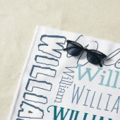 男パーソナライズされたの名航海の前 ビーチタオル (インサイチュ)