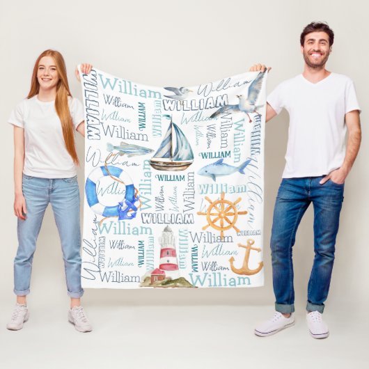 男パーソナライズされたの名航海の前 フリースブランケット (インサイチュ)