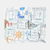 男パーソナライズされたの名航海の前 フリースブランケット (正面(横))