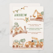 男パーソナライズされたの子の誕生日 招待状 (正面/裏面)