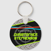 男パーソナライズされたの子レーザーラベルテーマ名ID キーホルダー (正面)