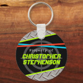 男パーソナライズされたの子レーザーラベルテーマ名ID キーホルダー (裏面)