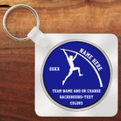 男パーソナライズされたの安いポールヴォールティングの贈り物 キーホルダー (正面)