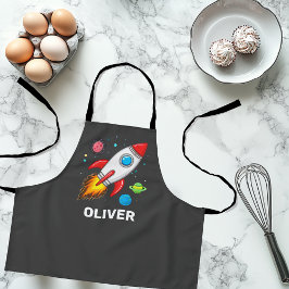 男パーソナライズされた子かわいいロケット艦の惑星 エプロン