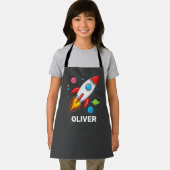 男パーソナライズされた子かわいいロケット艦の惑星 エプロン (インサイチュ)