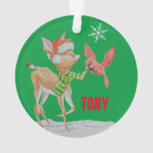 男パーソナライズされた子のクリスマス飾り オーナメント (裏面)