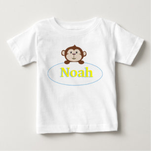 男パーソナライズされた子のモンキーシャツ ベビーTシャツ