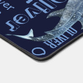 男パーソナライズされた子の名前はサメのコラージュ デスクマット (コーナー)