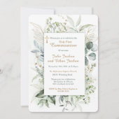 男パーソナライズされた子の第一聖餐式 招待状 (正面)