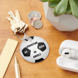 男パーソナライズされた子や女の子のためのサッカーの贈り物 キーホルダー