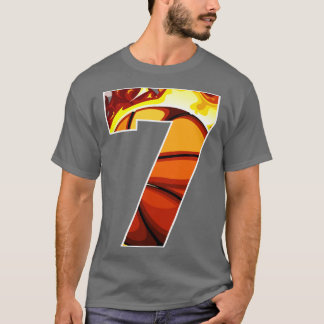男パーソナライズされた子カスタム第7バスケットボールギフト Tシャツ