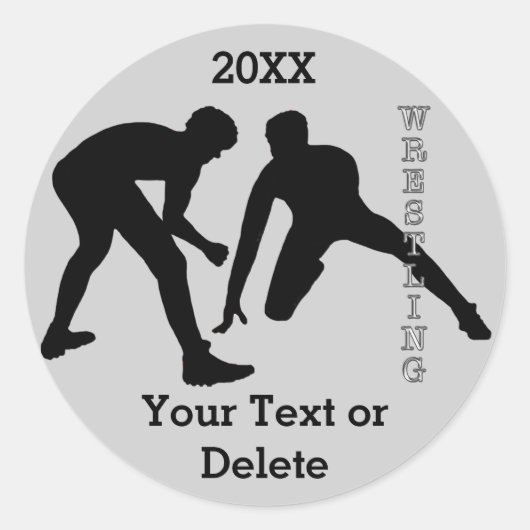 男パーソナライズされた子レスリングシール ラウンドシール (正面)