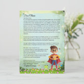 男パーソナライズされた子勇敢な印刷可能スーパーヒーローレター 招待状 (スタンド正面)