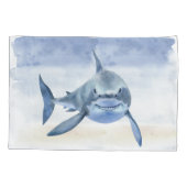 男パーソナライズされた子名のサメ枕 枕カバー (裏面)