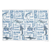 男パーソナライズされた子名のサメ枕 枕カバー (正面)