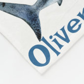 男パーソナライズされた子名のサメ毛布 フリースブランケット (角)