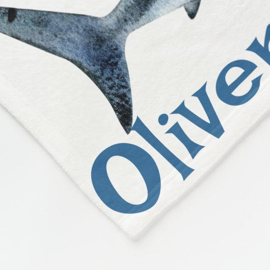 男パーソナライズされた子名のサメ毛布 フリースブランケット (角)