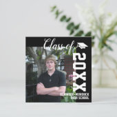 男パーソナライズされた子高校卒業 案内状 (スタンド正面)