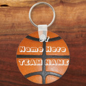 男パーソナライズされた性と女の子のためのバスケットボールの贈り物 キーホルダー (正面)