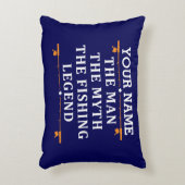 男パーソナライズされた神話魚釣り伝説 アクセントクッション (正面(垂直))