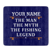 男パーソナライズされた神話魚釣り伝説 カッティングボード (正面)