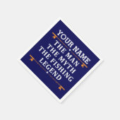 男パーソナライズされた神話魚釣り伝説 スタンダードカクテルナプキン (角)