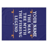 男パーソナライズされた神話魚釣り伝説 テーブルクロス (正面(横))