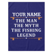 男パーソナライズされた神話魚釣り伝説 テーブルクロス (正面)