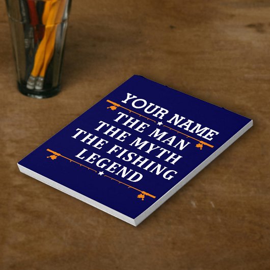 男パーソナライズされた神話魚釣り伝説 ノートパッド