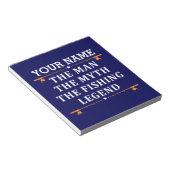 男パーソナライズされた神話魚釣り伝説 ノートパッド (アングル)