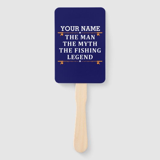 男パーソナライズされた神話魚釣り伝説 ハンドファン (正面)