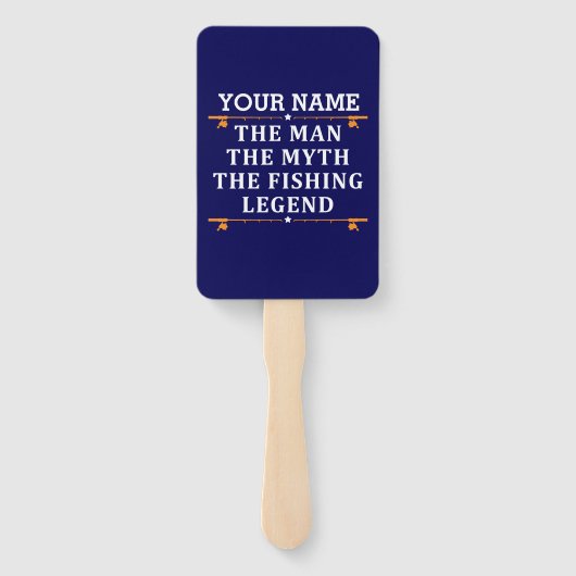 男パーソナライズされた神話魚釣り伝説 ハンドファン (裏面)