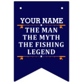 男パーソナライズされた神話魚釣り伝説 バンティングフラッグ (第3の旗)