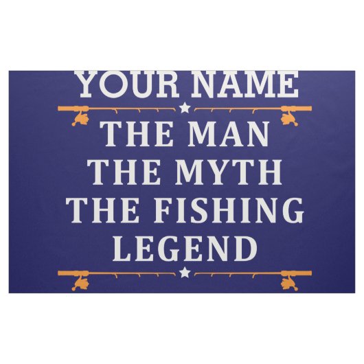 男パーソナライズされた神話魚釣り伝説 ファブリック (ヤード)