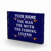 男パーソナライズされた神話魚釣り伝説 フォトブロック (右)