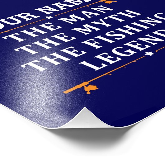 男パーソナライズされた神話魚釣り伝説 フォトプリント (角)