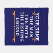 男パーソナライズされた神話魚釣り伝説 フリースブランケット (正面(横))