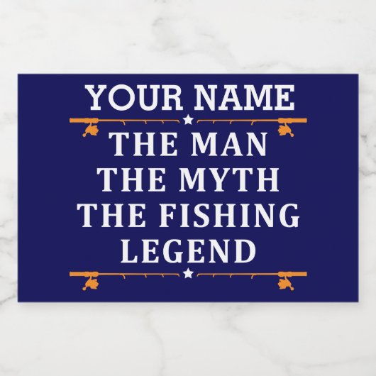 男パーソナライズされた神話魚釣り伝説 フードラベル (シングルラベル)