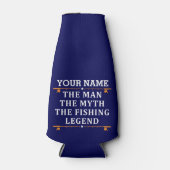 男パーソナライズされた神話魚釣り伝説 ボトルクーラー (正面)