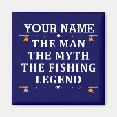 男パーソナライズされた神話魚釣り伝説 マグネット (正面)