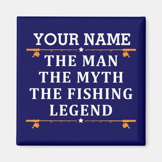 男パーソナライズされた神話魚釣り伝説 マグネット (正面)