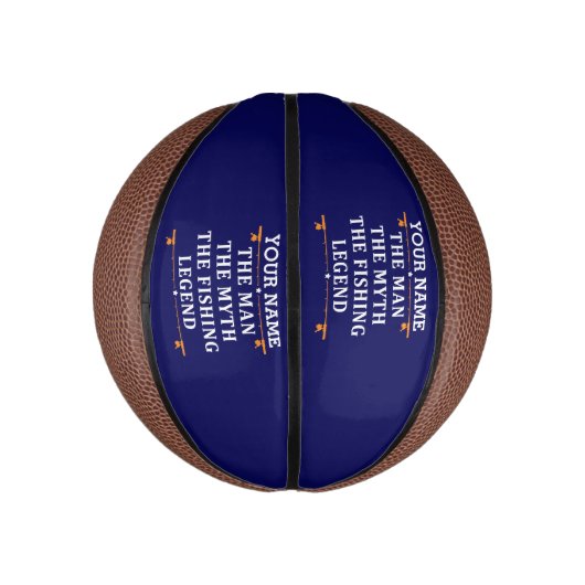 男パーソナライズされた神話魚釣り伝説 ミニバスケットボール (縦)