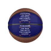 男パーソナライズされた神話魚釣り伝説 ミニバスケットボール (正面)