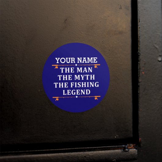 男パーソナライズされた神話魚釣り伝説 ラウンドシール