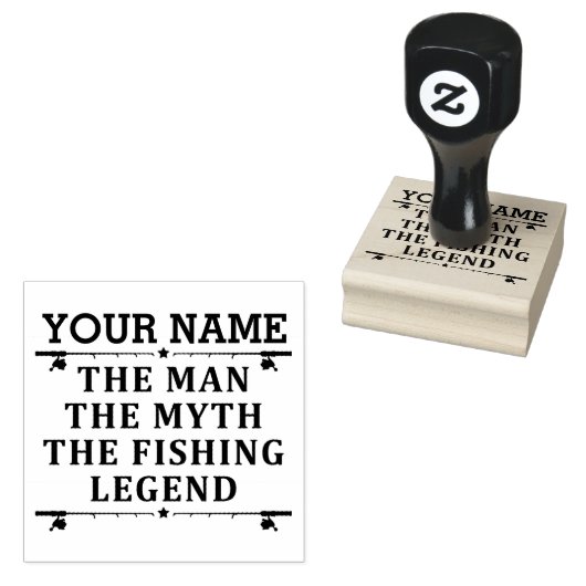 男パーソナライズされた神話魚釣り伝説 ラバースタンプ (押印)