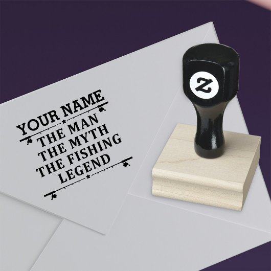 男パーソナライズされた神話魚釣り伝説 ラバースタンプ