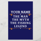 男パーソナライズされた神話魚釣り伝説 便箋 (正面)