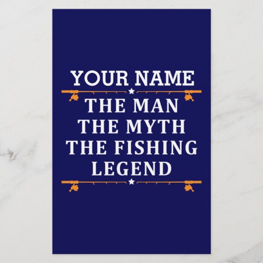 男パーソナライズされた神話魚釣り伝説 便箋 (正面)