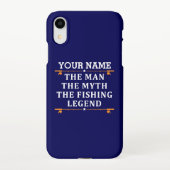 男パーソナライズされた神話魚釣り伝説 iPhoneケース (裏面)